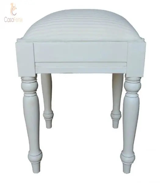 Sleigh Style Dressing Table Stool Antique Reproduction Solid Mahogany CasaFenix