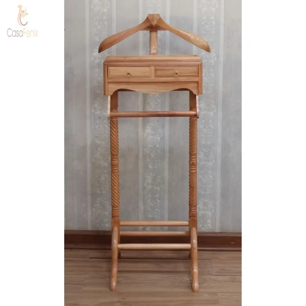 Solid Mahogany Men's Bedroom Valet Stand - CasaFenix