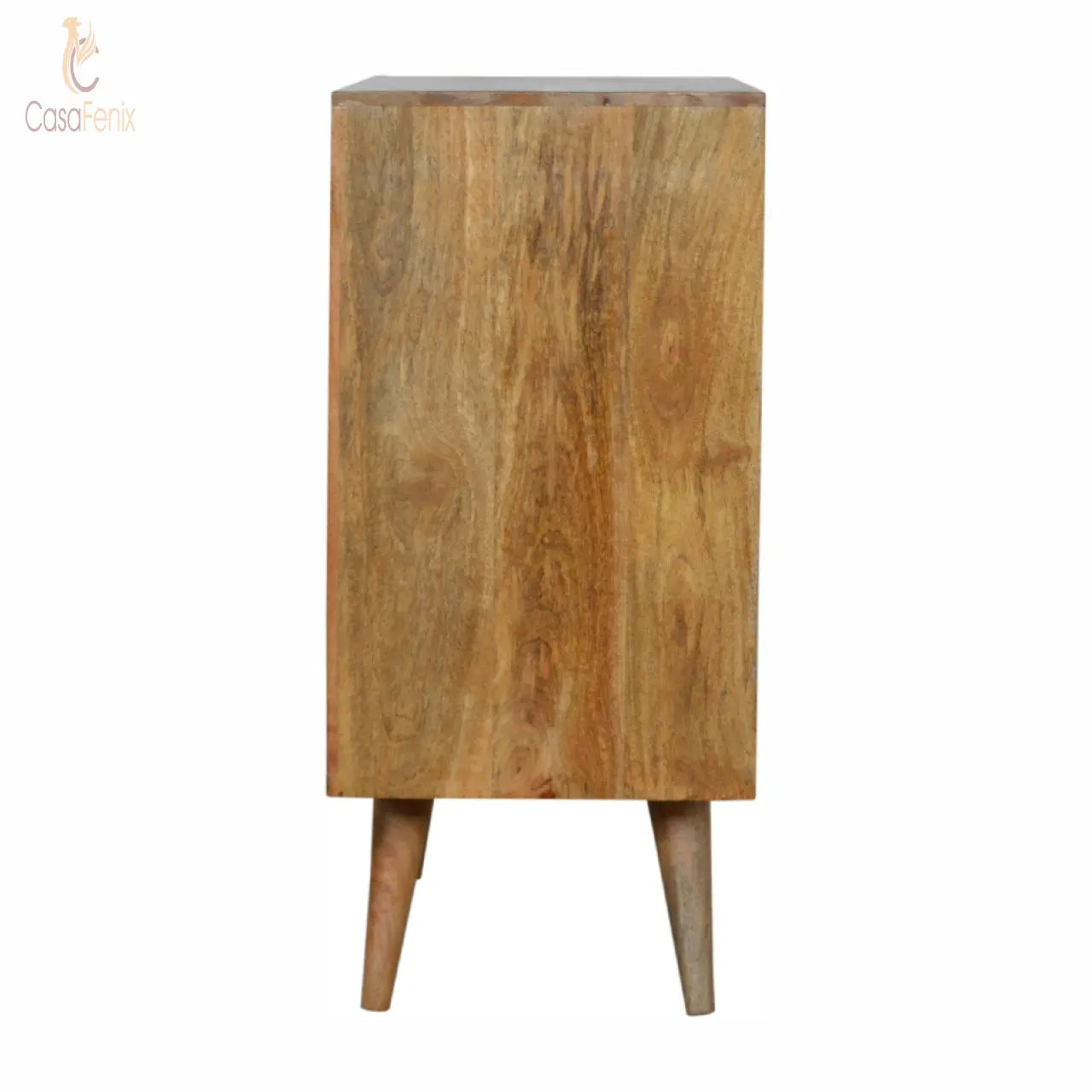 Sunrise Pattern Oak-Ish Solid Wood Cabinet 2 Door Storage - CasaFenix