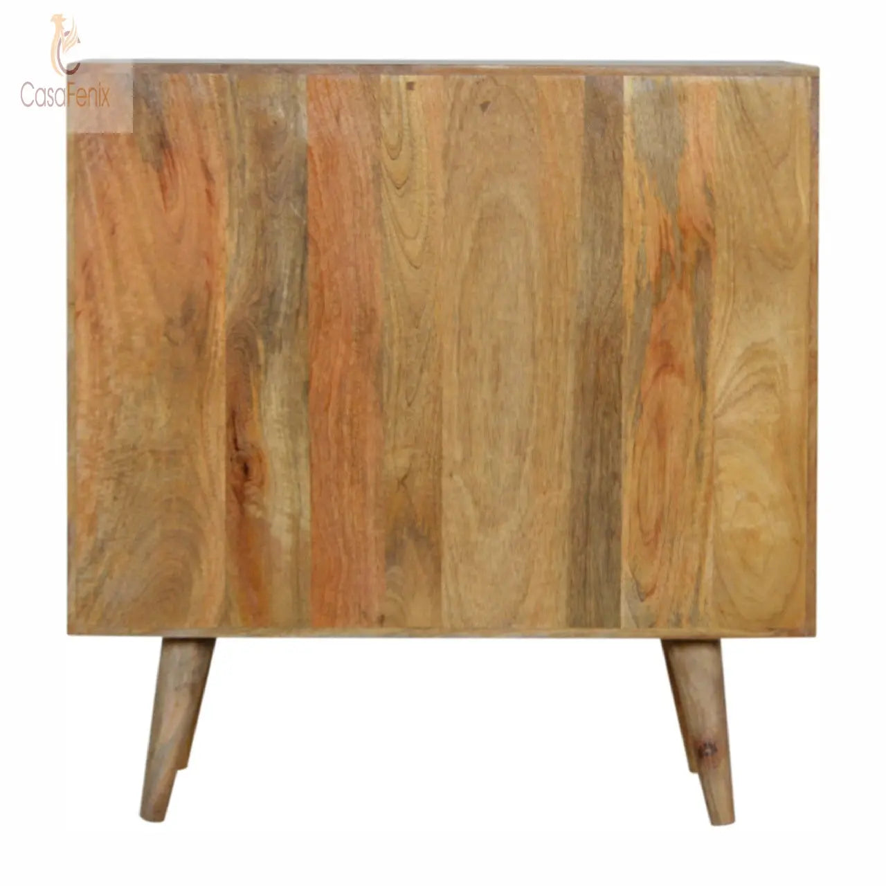 Sunrise Pattern Oak-Ish Solid Wood Cabinet 2 Door Storage - CasaFenix