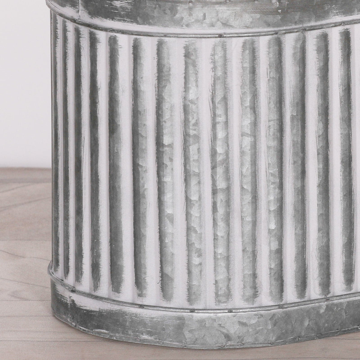 Galvanised Steel Ribbed Trough Planter Large Planter CasaFenix