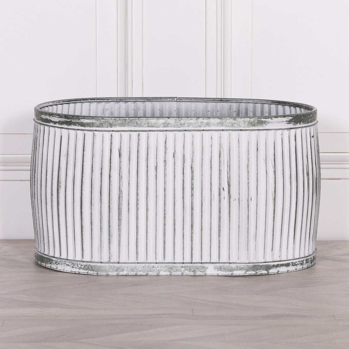 Galvanised Steel Oval Dolly Tub Planter Large Planter CasaFenix