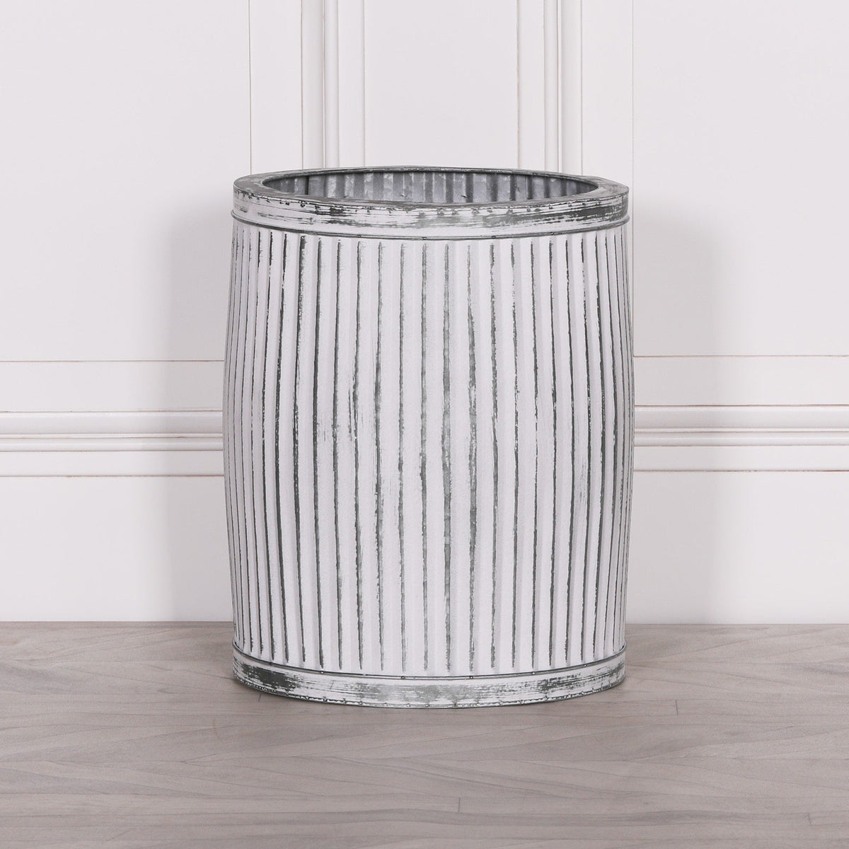 Galvanised Steel Round Dolly Tub Planter Medium Planter CasaFenix