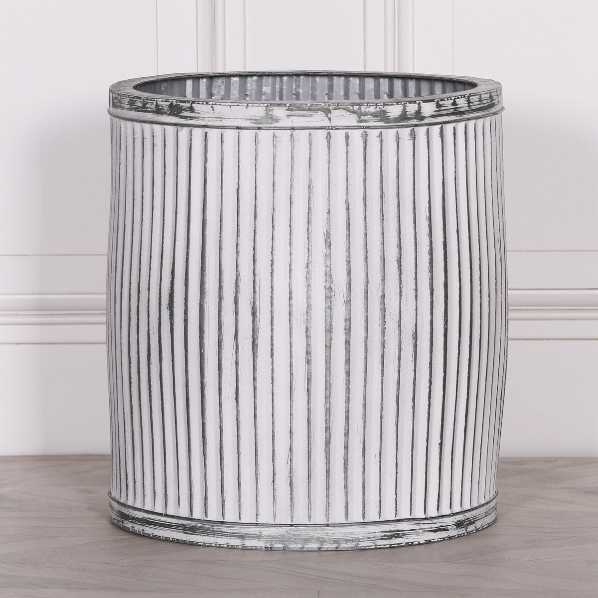 Galvanised Steel Round Dolly Tub Planter Large Planter CasaFenix