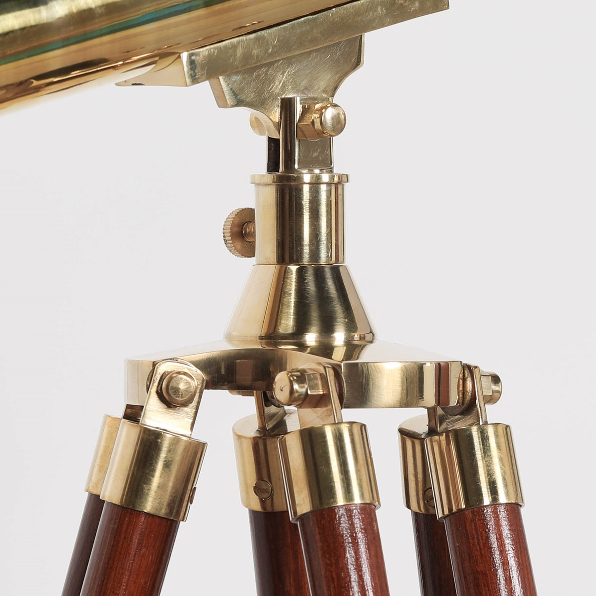 Brass Nickel-Plated Telescope on Wooden Tripod Stand 25x Magnification Telescope CasaFenix