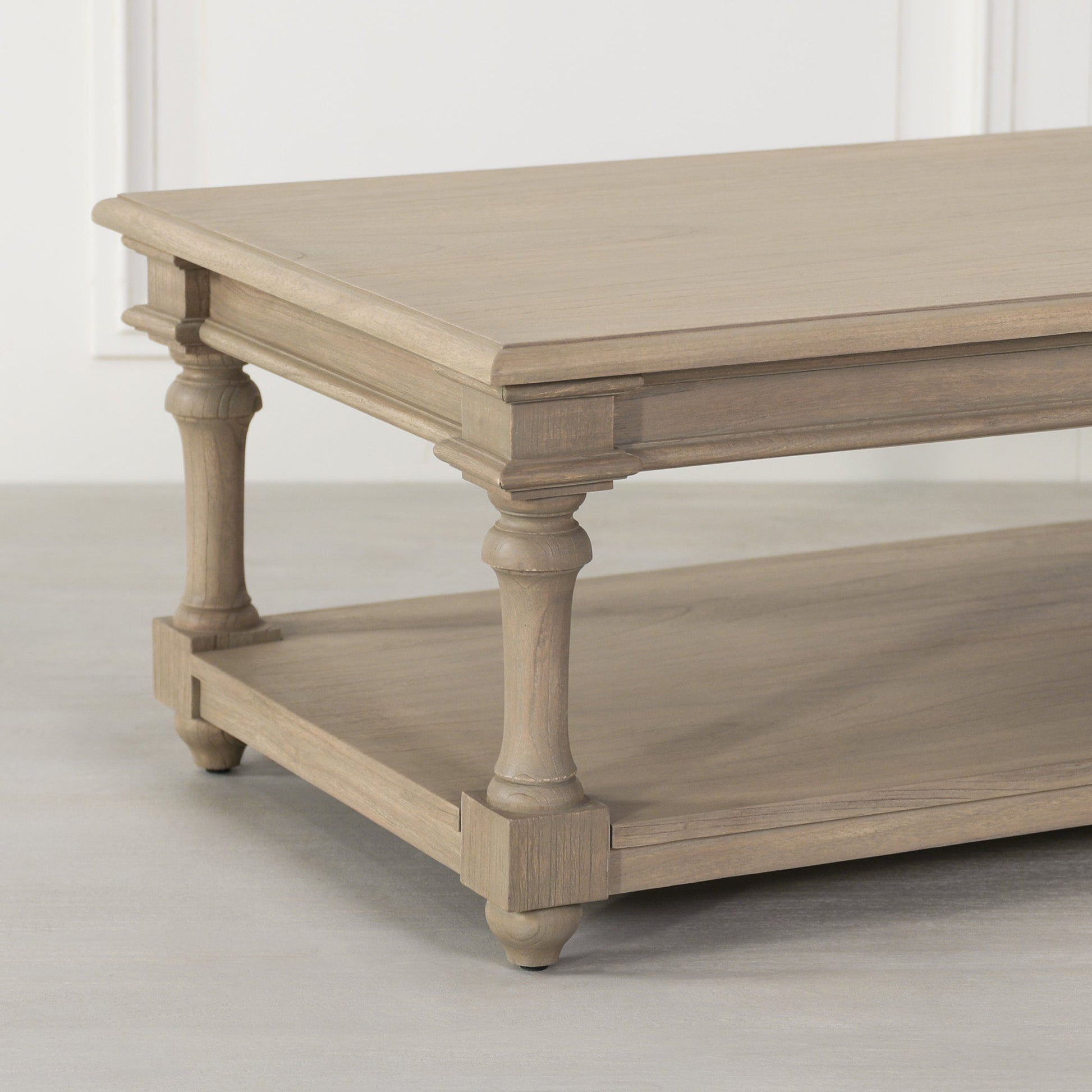 Handcrafted White Cedar Wood Coffee Table with Drawer in Rustic Finish — 170cm Coffee table CasaFenix