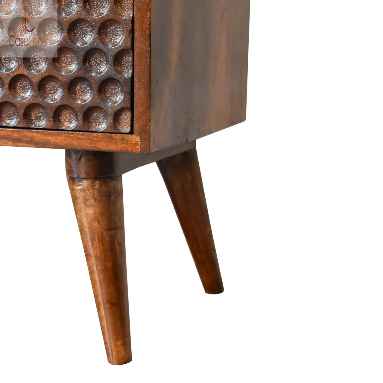 Torun Media TV Unit Stand 4 Drawer Solid Mango Wood With Chestnut FInish - CasaFenix