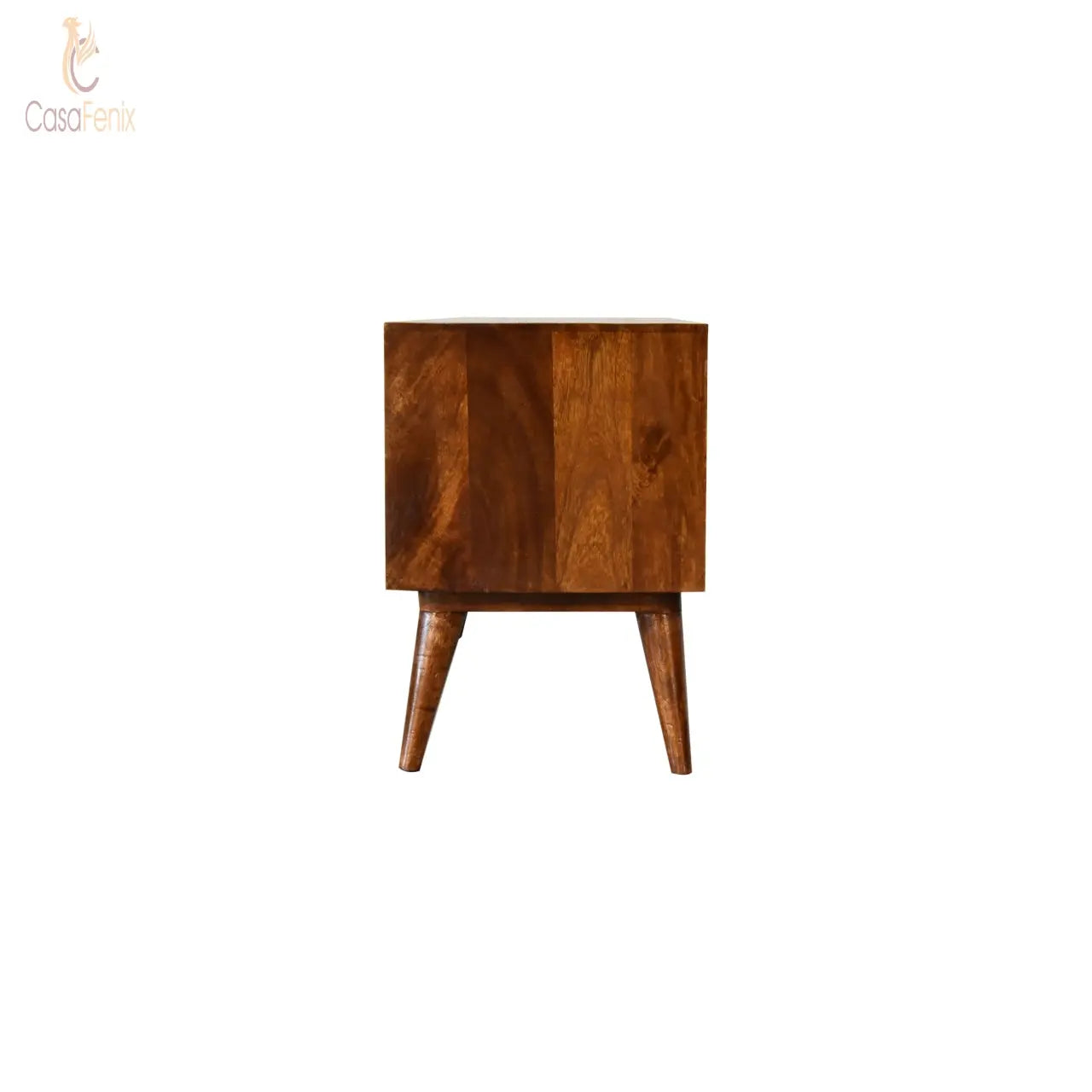 Torun Media TV Unit Stand 4 Drawer Solid Mango Wood With Chestnut FInish - CasaFenix