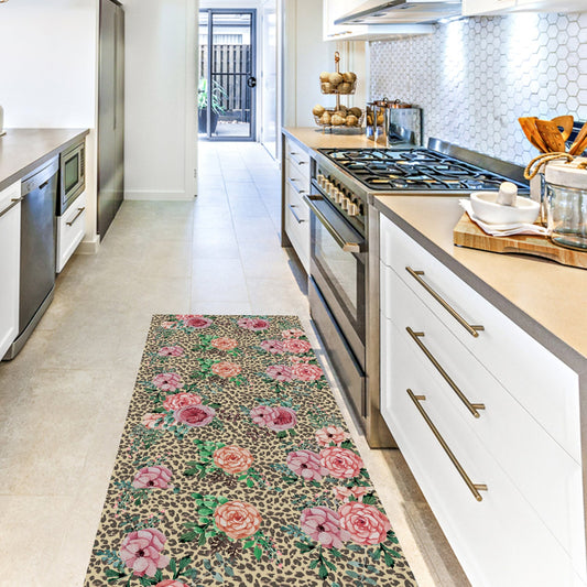 Leopard Vinyl Floor Mat 72x100cm Vinyl Floor Mat CasaFenix
