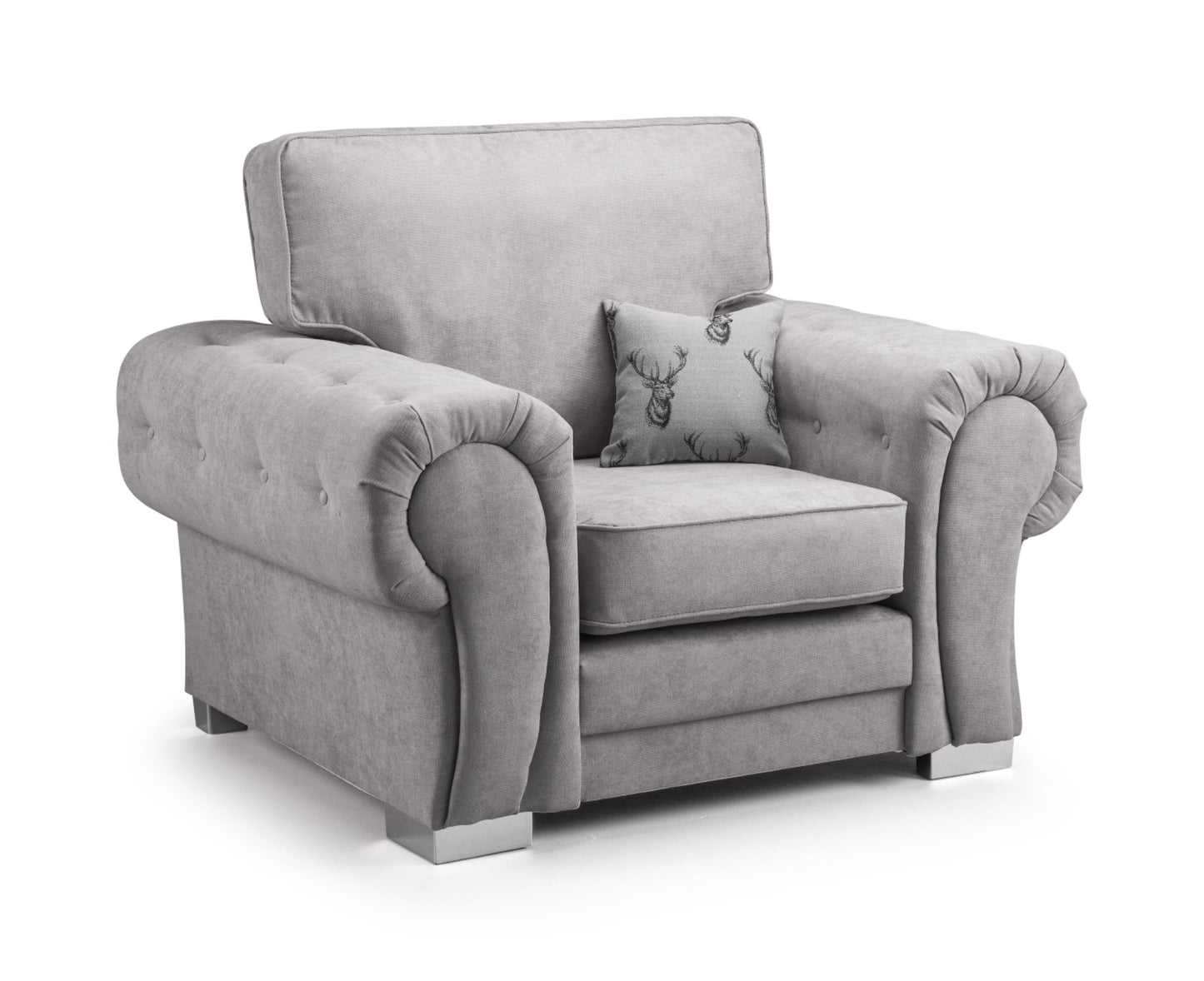 Verona Fullback Fabric Sofa In Black or Grey. 1, 2, 3 Seat Settee & Corner Sofa, Swivel Chair & Footstool Sofa CasaFenix