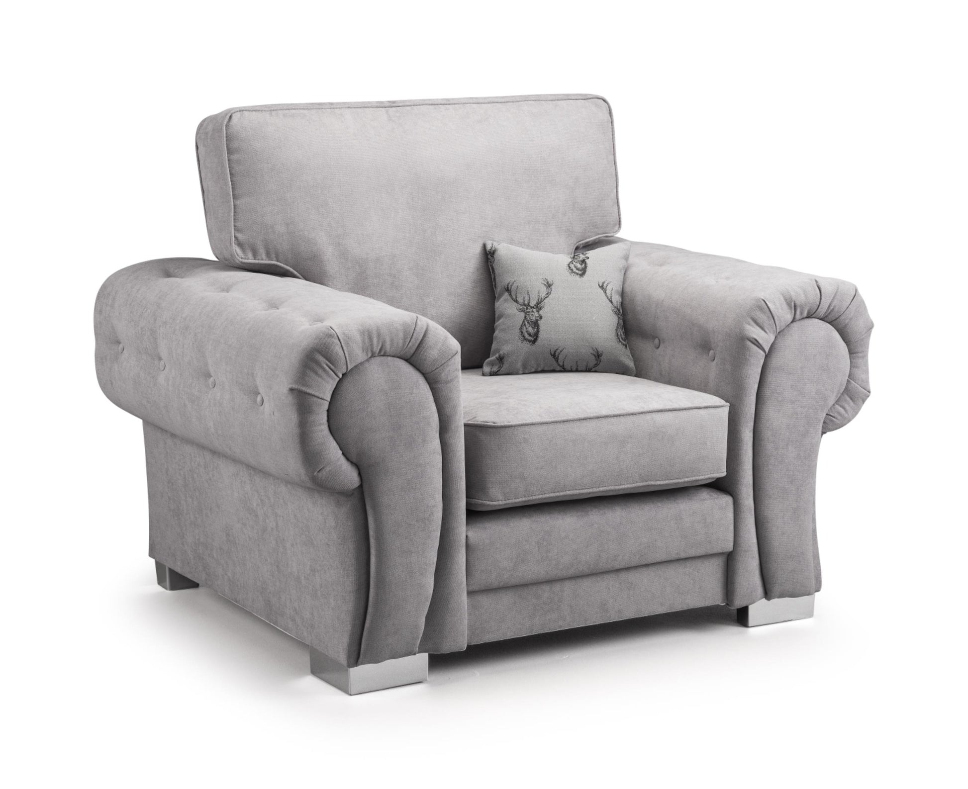 Verona Fullback Fabric Sofa In Black or Grey. 1, 2, 3 Seat Settee & Corner Sofa, Swivel Chair & Footstool Sofa CasaFenix