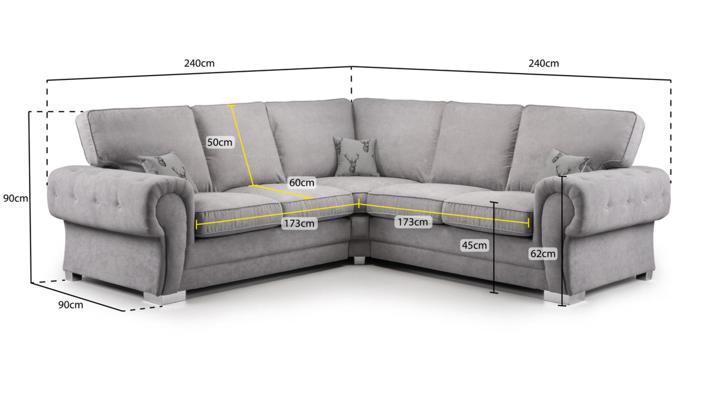 Verona Fullback Fabric Sofa In Black or Grey. 1, 2, 3 Seat Settee & Corner Sofa, Swivel Chair & Footstool Sofa CasaFenix