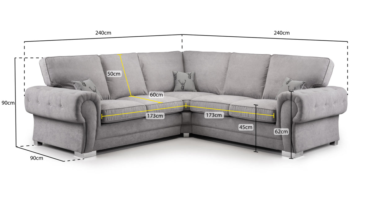 Verona Fullback Fabric Sofa In Black or Grey. 1, 2, 3 Seat Settee & Corner Sofa, Swivel Chair & Footstool Sofa CasaFenix