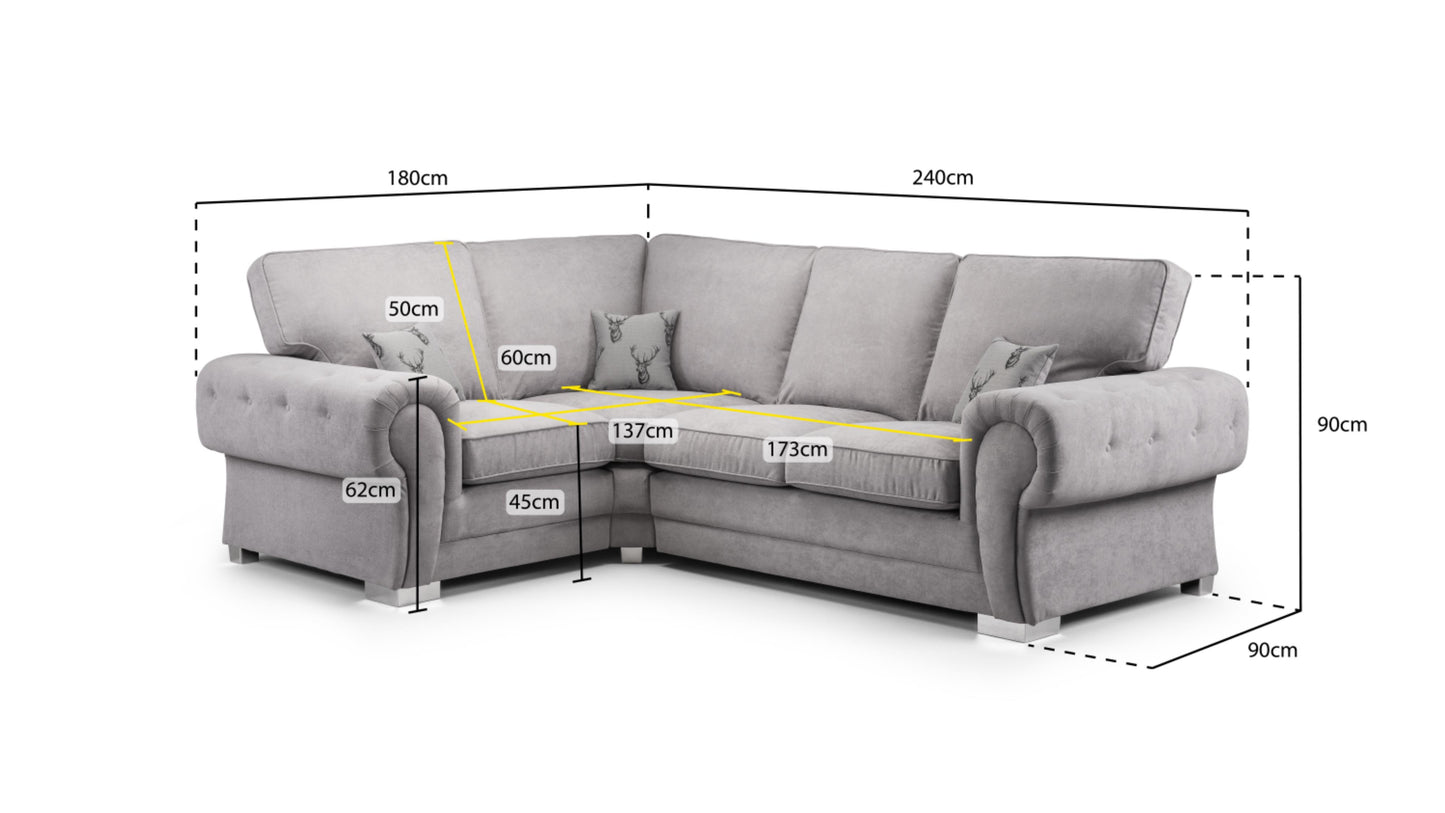 Verona Fullback Fabric Sofa In Black or Grey. 1, 2, 3 Seat Settee & Corner Sofa, Swivel Chair & Footstool Sofa CasaFenix