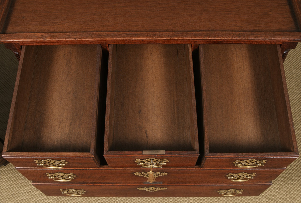 Georgian Style Solid Mahogany or Walnut Secretaire Chest on Chest – High Quality Reproduction