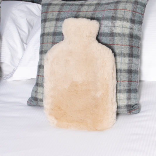 Beige Sheepskin Hot Water Bottle 37 x 23cm - CasaFenix