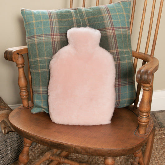 Pink Sheepskin Hot Water Bottle 37 x 23cm - CasaFenix