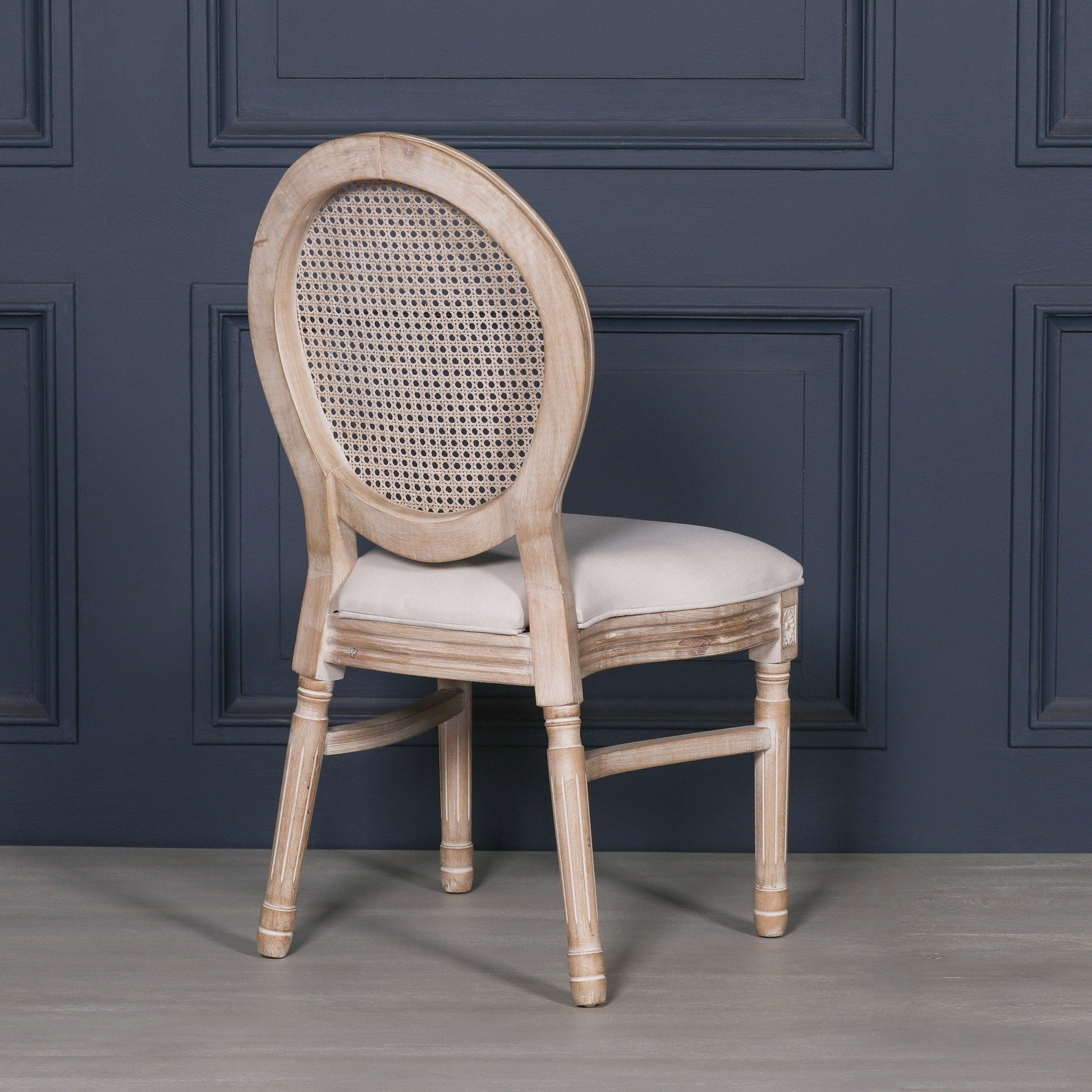 Light Wooden Louis Upholstered Dining Chair  CasaFenix