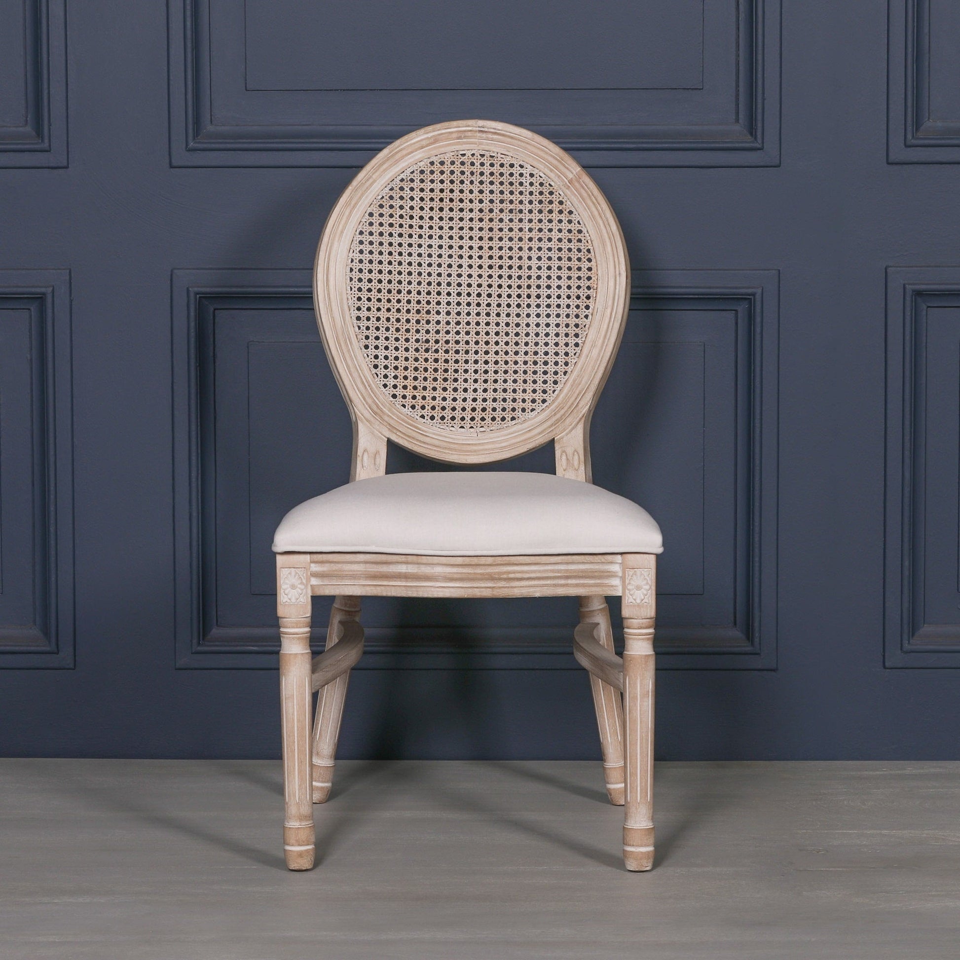 Light Wooden Louis Upholstered Dining Chair  CasaFenix