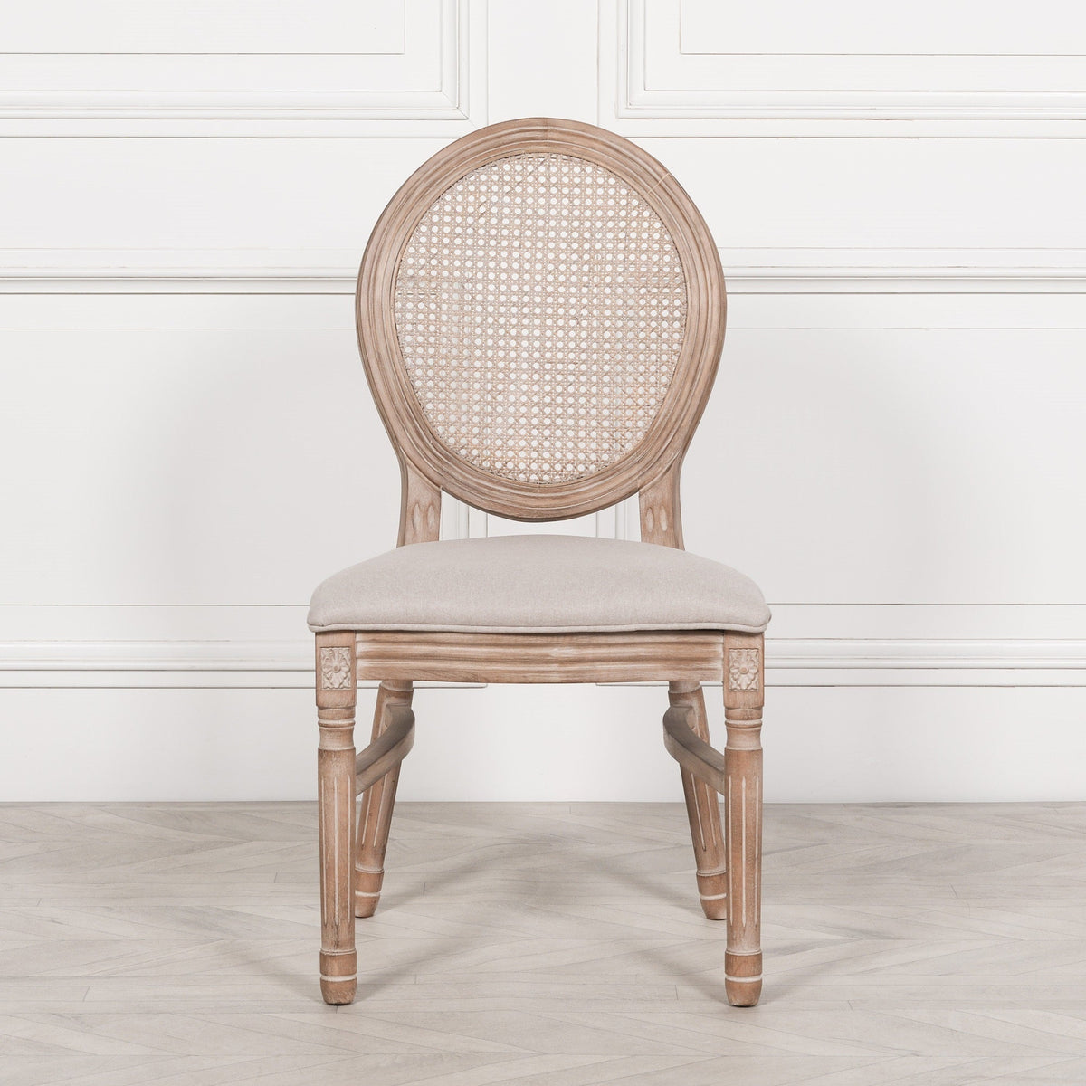 Louis Dining Chair in Fruitwood with Linen Seat Dining chair CasaFenix