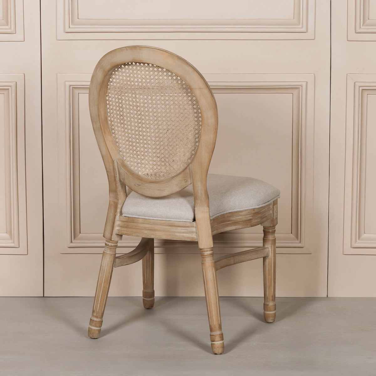 Louis Dining Chair in Fruitwood with Linen Seat Dining chair CasaFenix