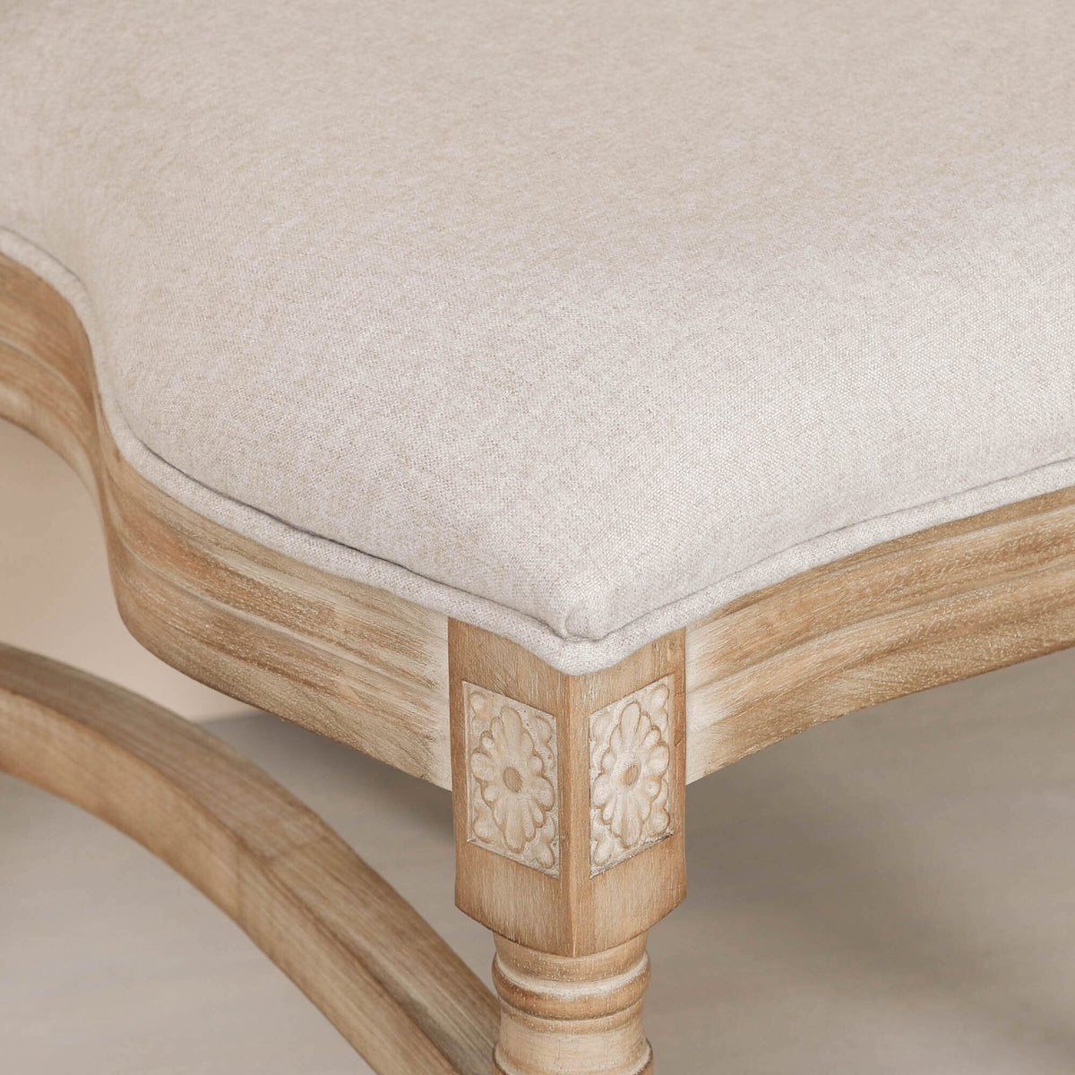 Louis Dining Chair in Fruitwood with Linen Seat Dining chair CasaFenix