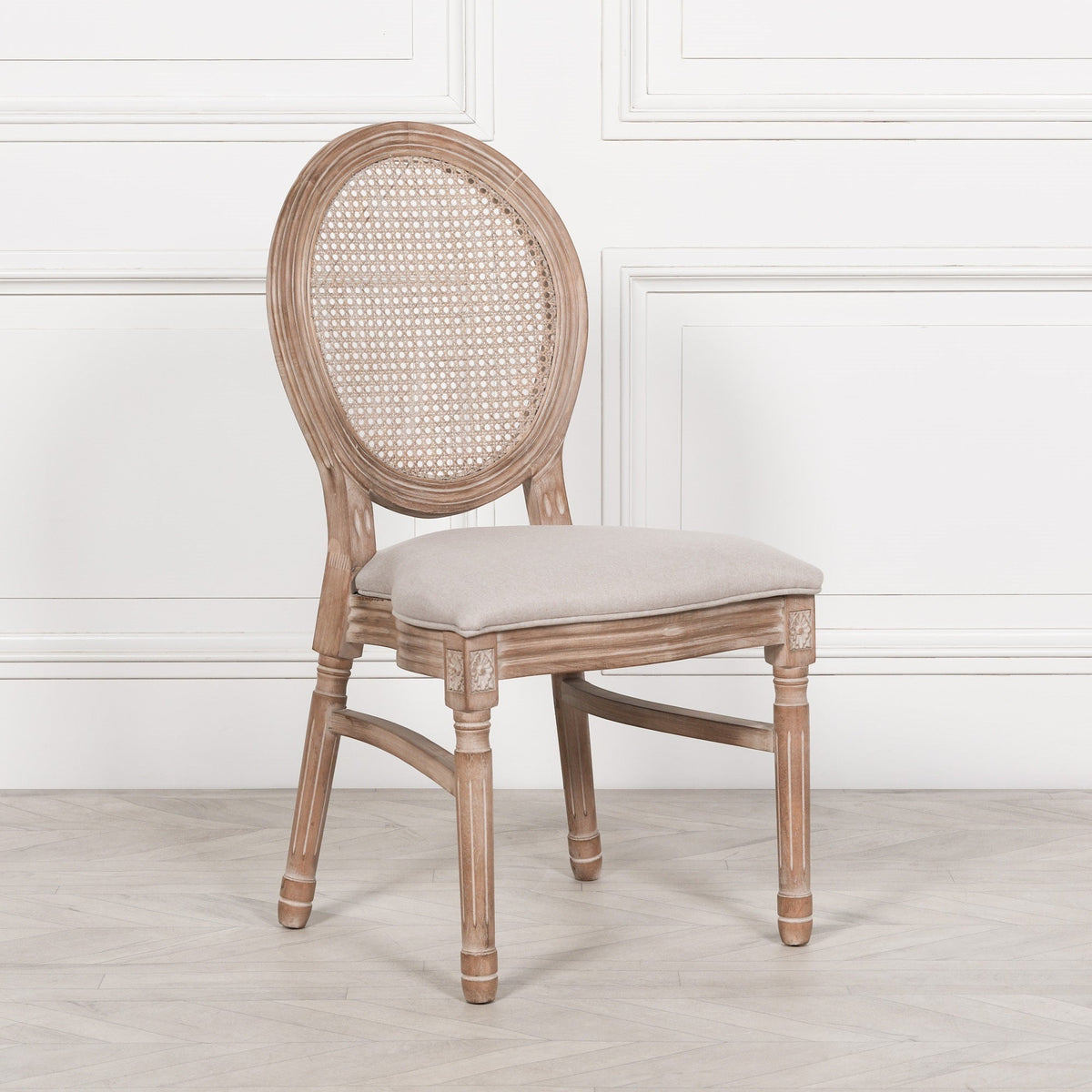 Louis Dining Chair in Fruitwood with Linen Seat Dining chair CasaFenix