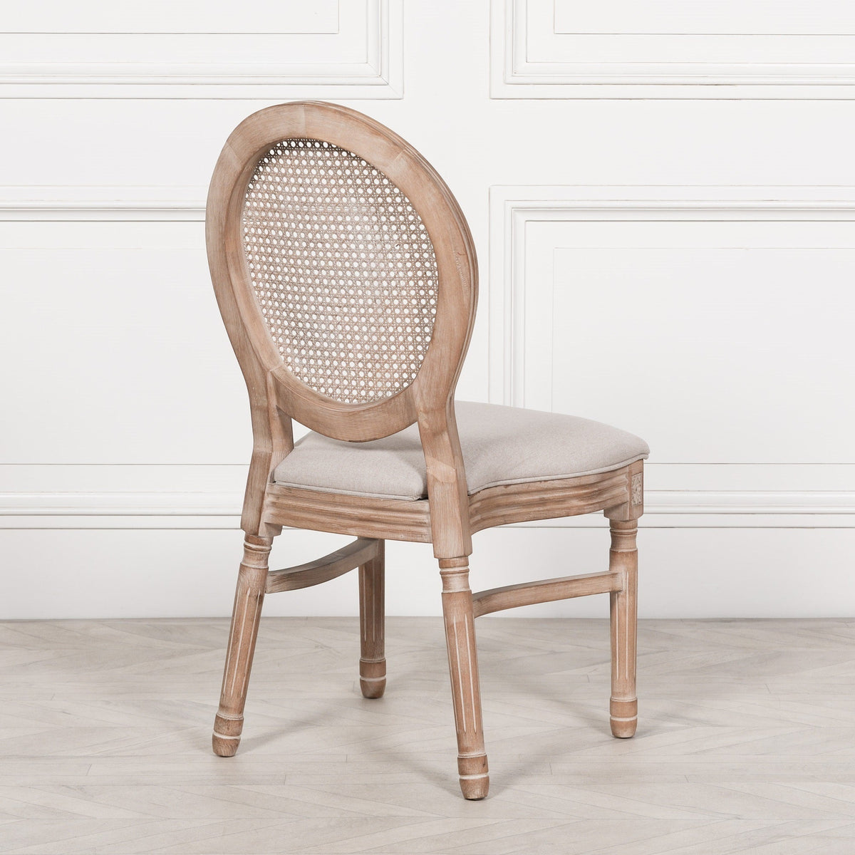 Louis Dining Chair in Fruitwood with Linen Seat Dining chair CasaFenix