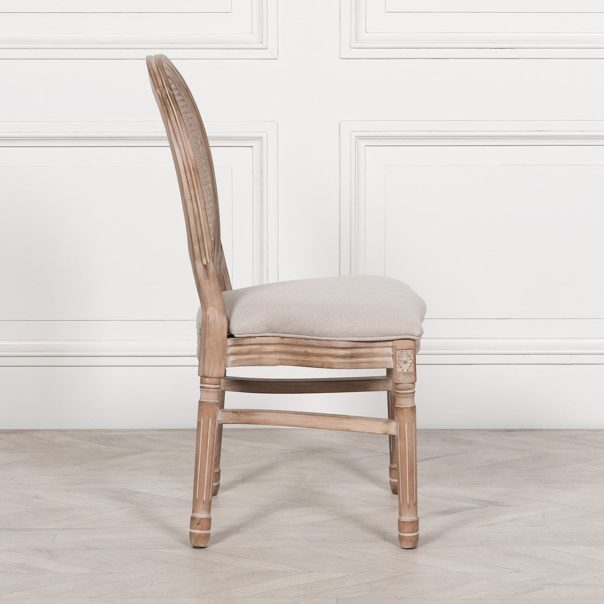 Louis Dining Chair in Fruitwood with Linen Seat Dining chair CasaFenix
