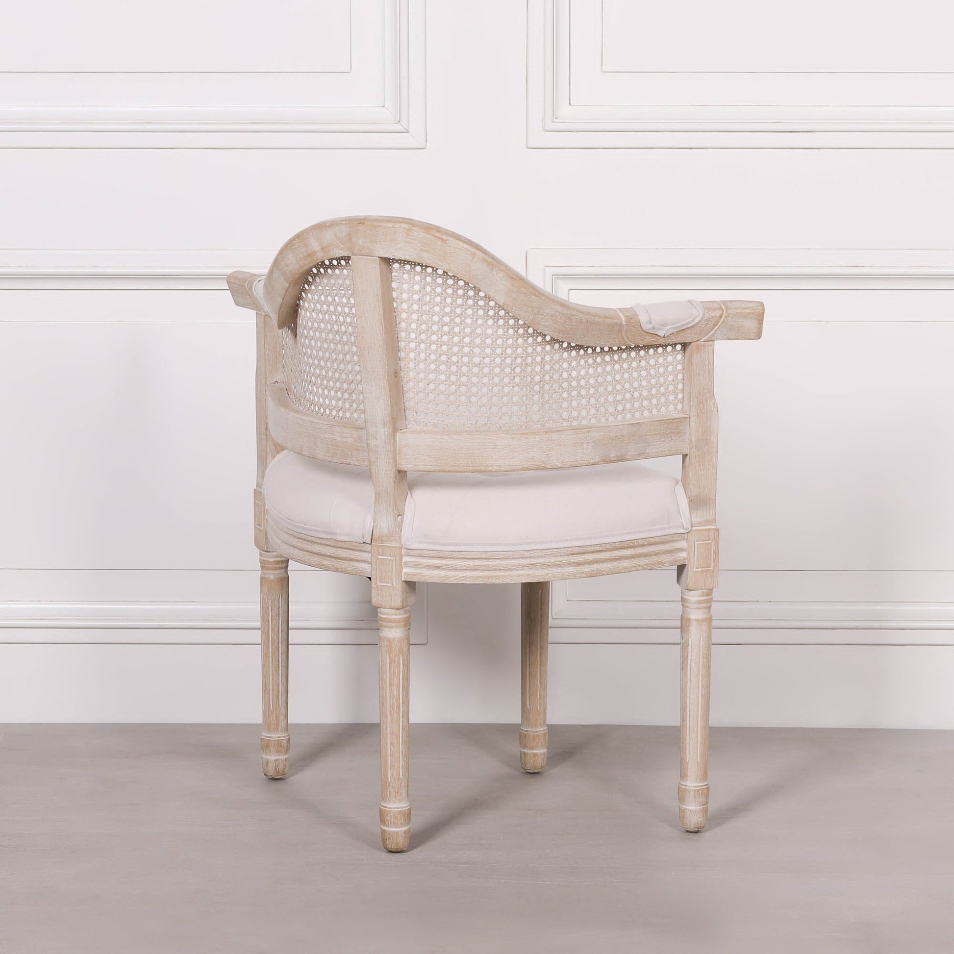 Wooden Louis Upholstered Corner Chair Birch Wood and Linen Dining chair CasaFenix
