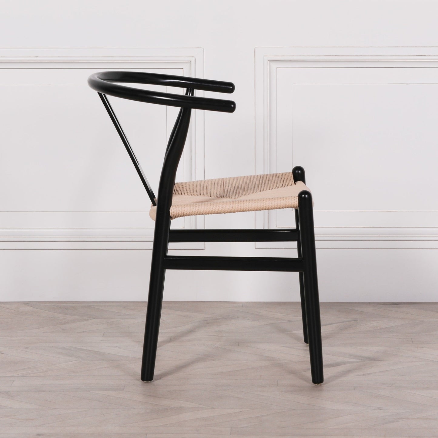Wishbone Black Painted Wooden Dining Chair Dining chair CasaFenix