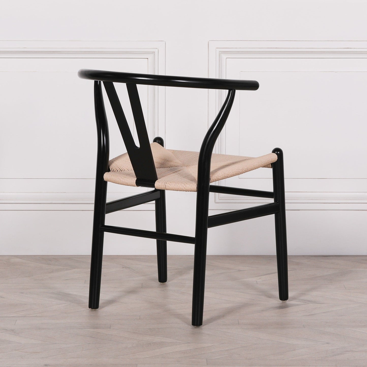 Wishbone Black Painted Wooden Dining Chair Dining chair CasaFenix