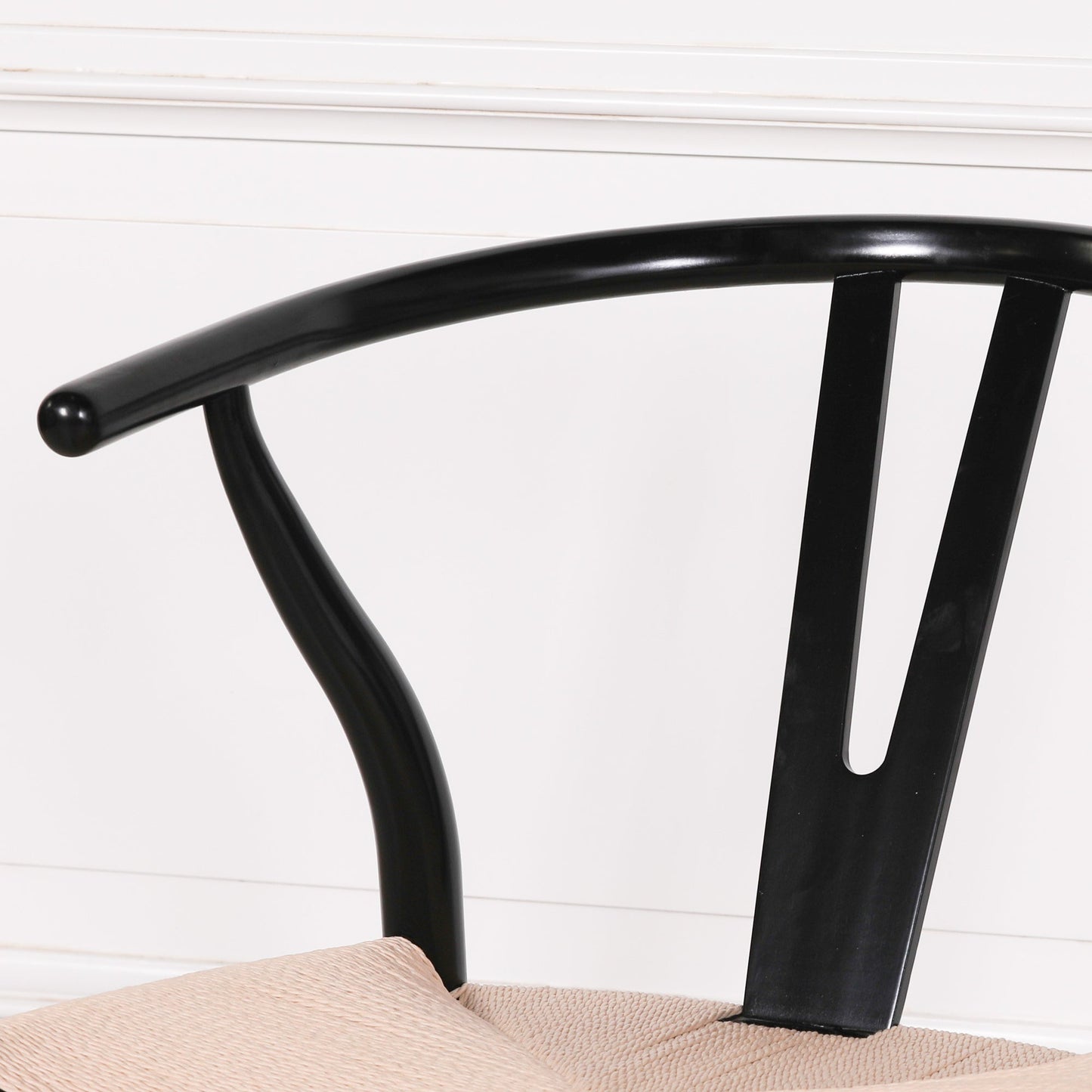 Wishbone Black Painted Wooden Dining Chair Dining chair CasaFenix