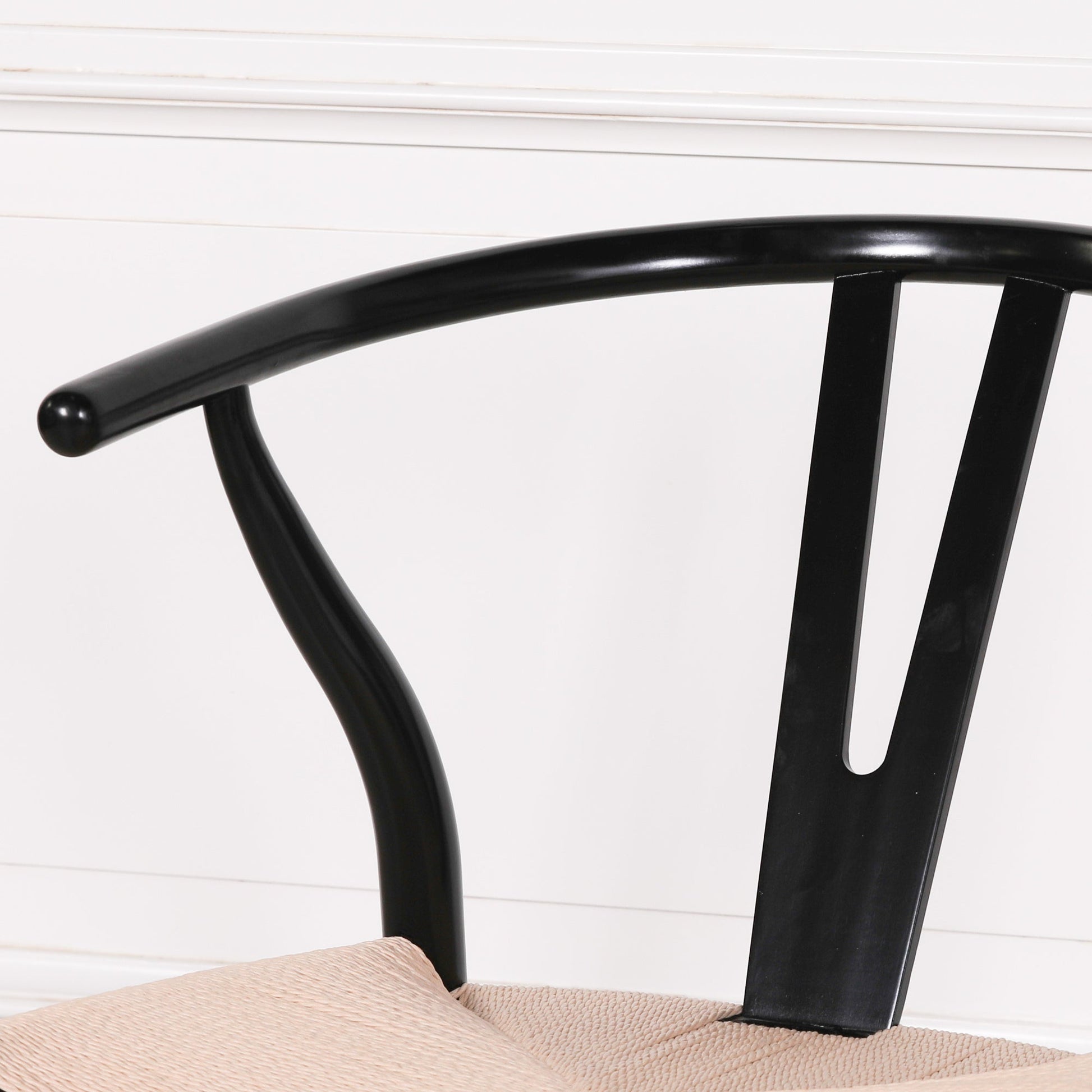Wishbone Black Painted Wooden Dining Chair Dining chair CasaFenix
