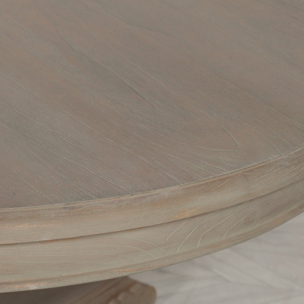 Round White Cedar Dining Table with Single Pedestal Base 150cm Rustic Dining table CasaFenix