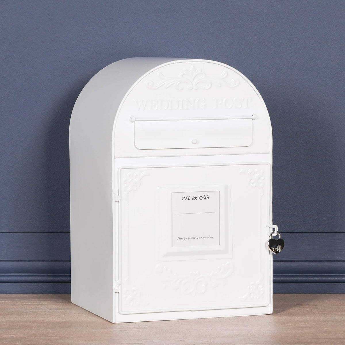 White Wedding Post Letter Box Storage CasaFenix