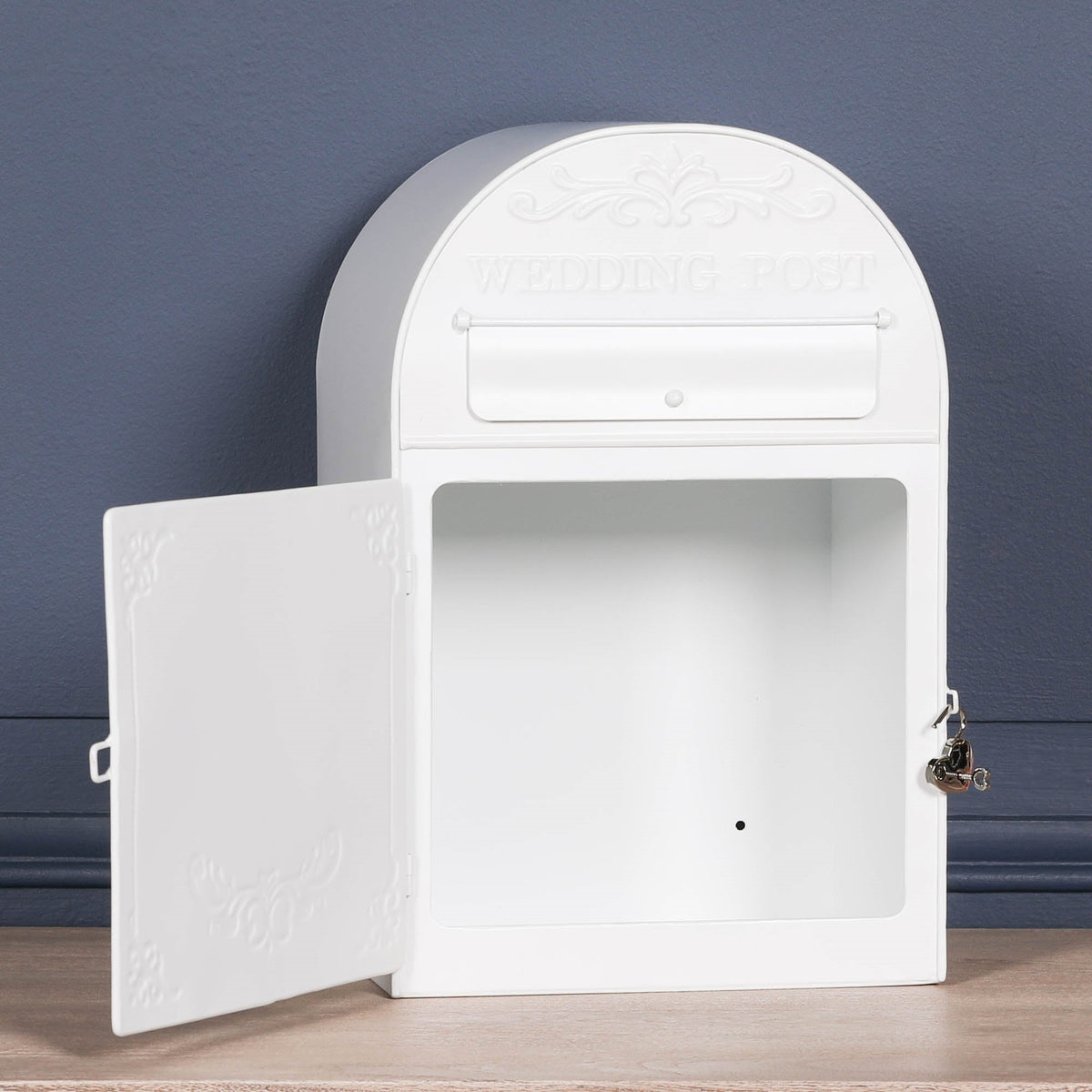 White Wedding Post Letter Box Storage CasaFenix