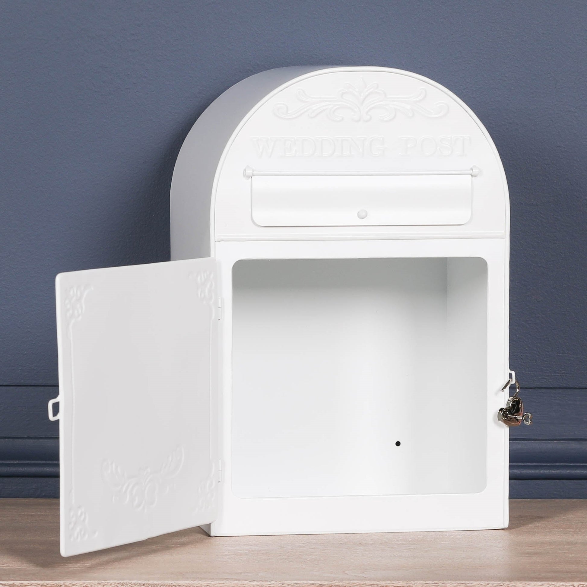 White Wedding Post Letter Box Storage CasaFenix