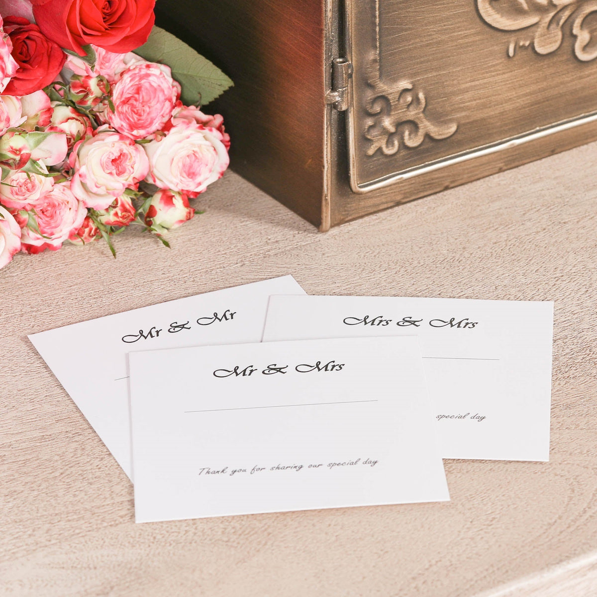 Antiqued Gold Metal Wedding Post Box with Heart Padlock — Wall or Table Mountable Side Table CasaFenix