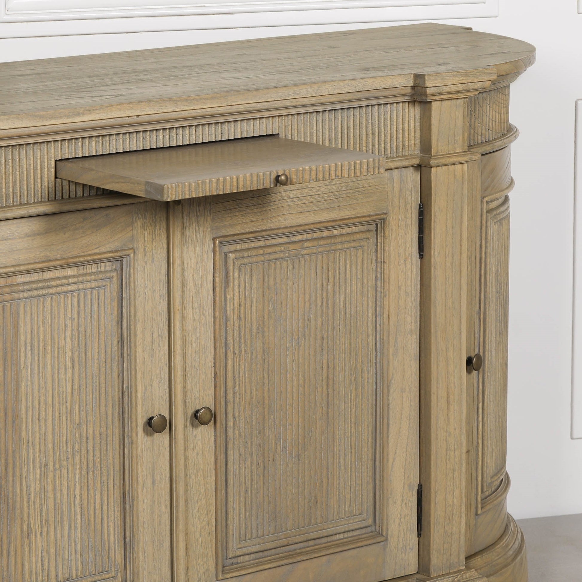 Rustic Wooden Fluted Buffet Sideboard Buffets & Sideboards CasaFenix
