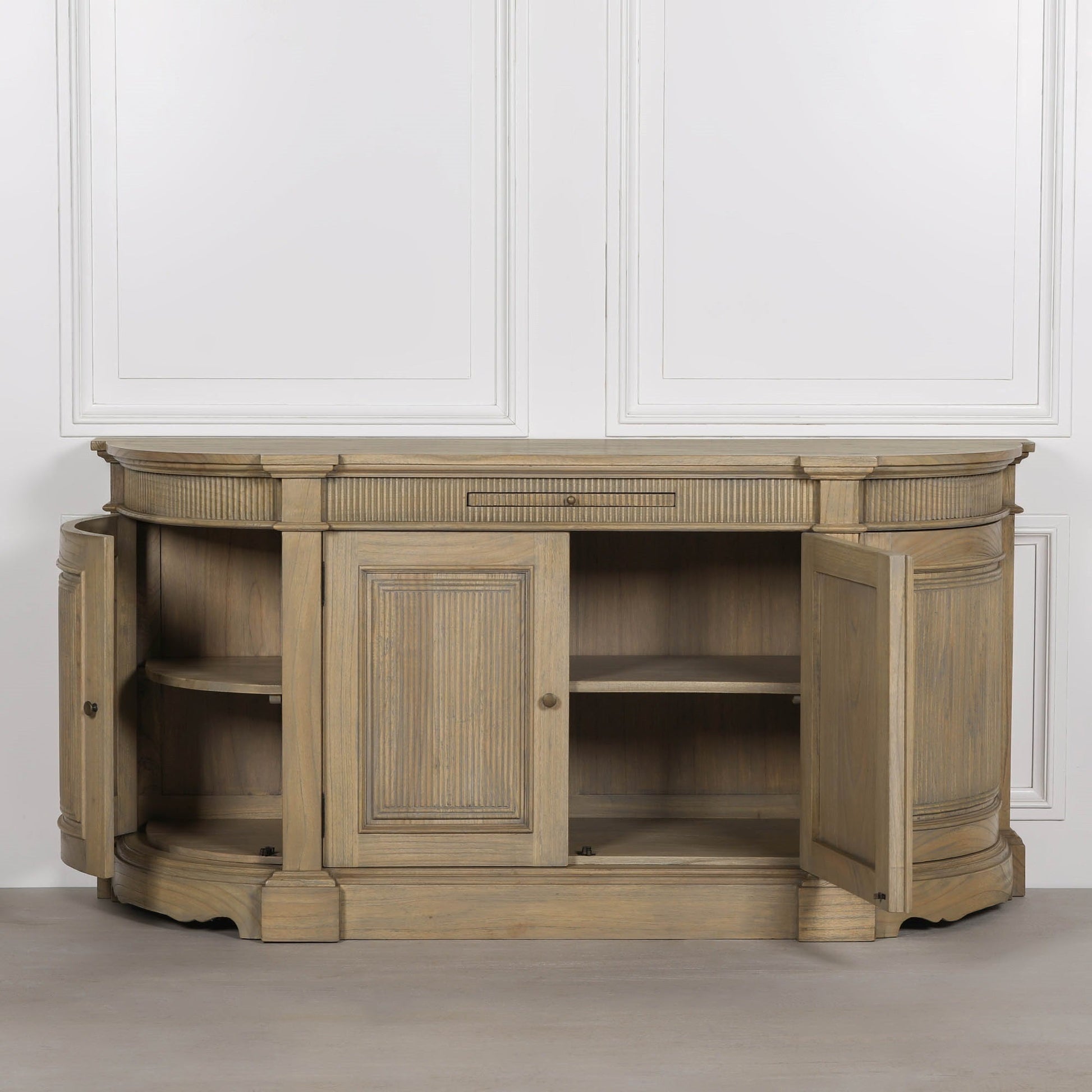 Rustic Wooden Fluted Buffet Sideboard Buffets & Sideboards CasaFenix