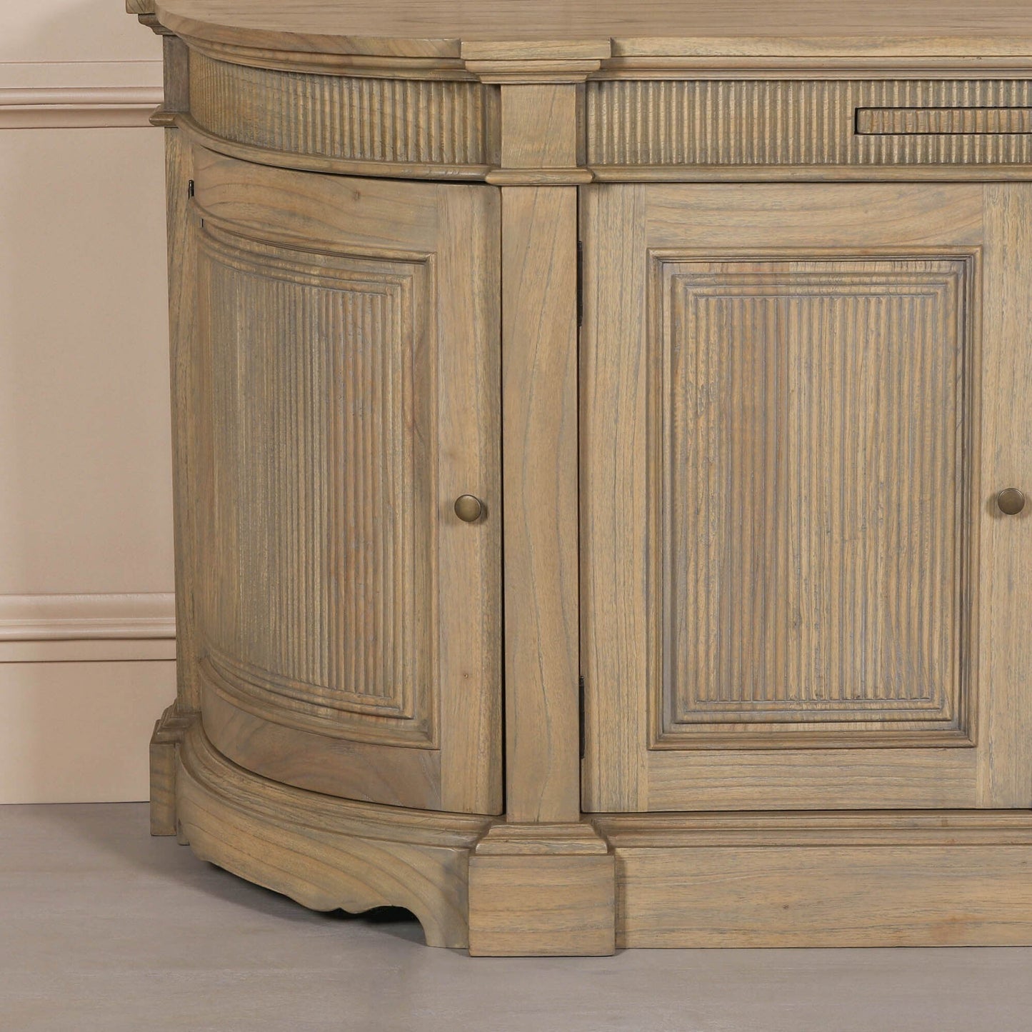 Rustic Wooden Fluted Buffet Sideboard Buffets & Sideboards CasaFenix