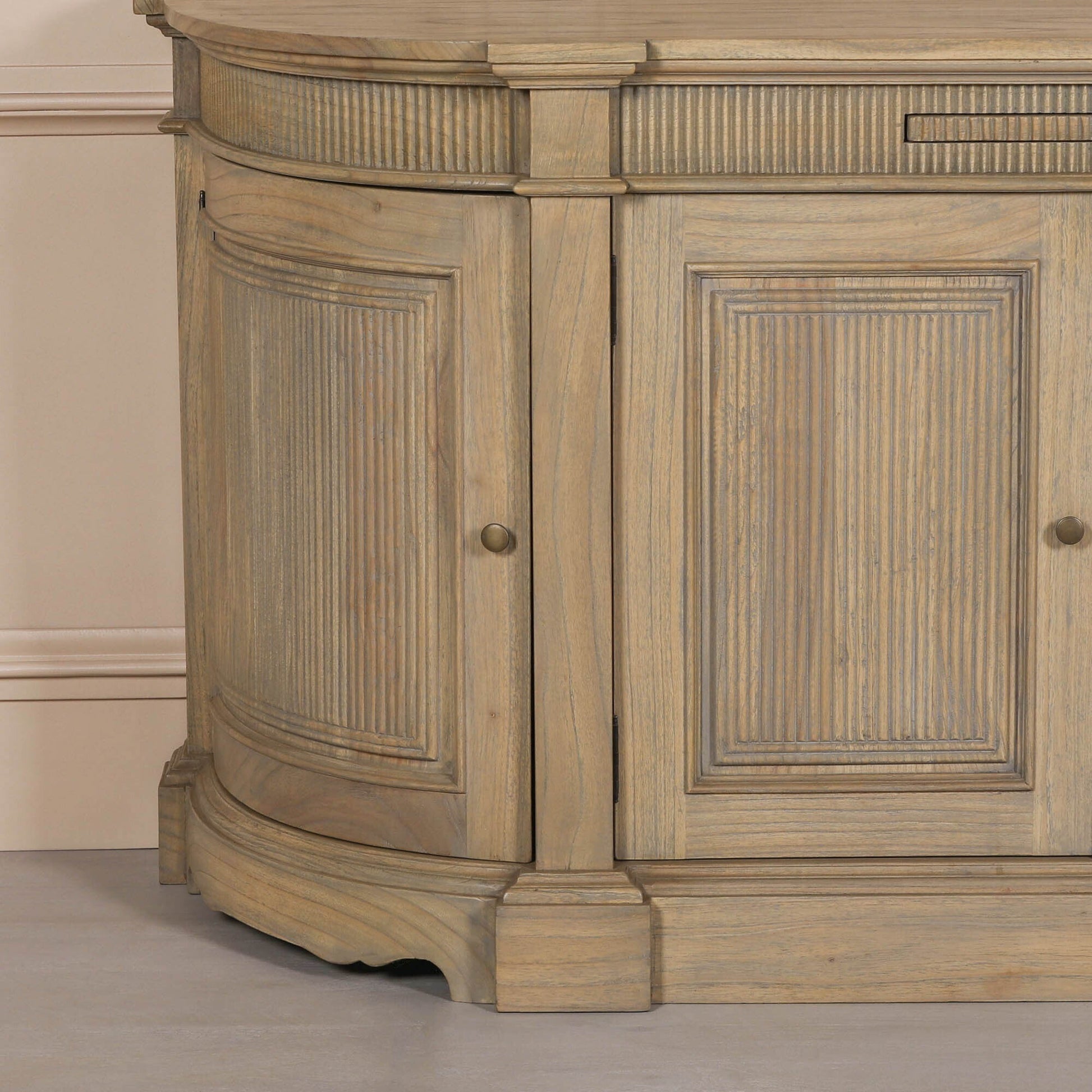 Rustic Wooden Fluted Buffet Sideboard Buffets & Sideboards CasaFenix