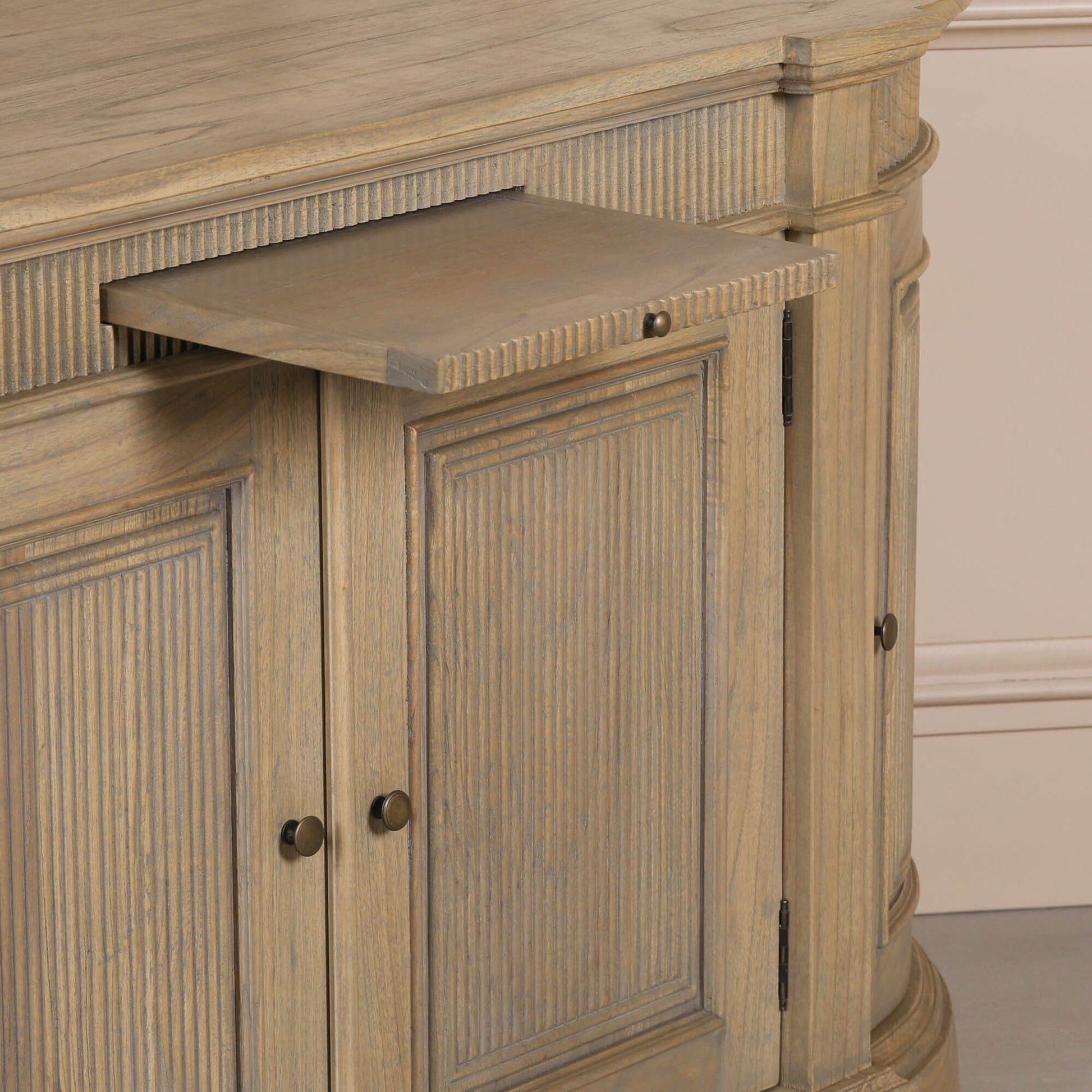 Rustic Wooden Fluted Buffet Sideboard Buffets & Sideboards CasaFenix