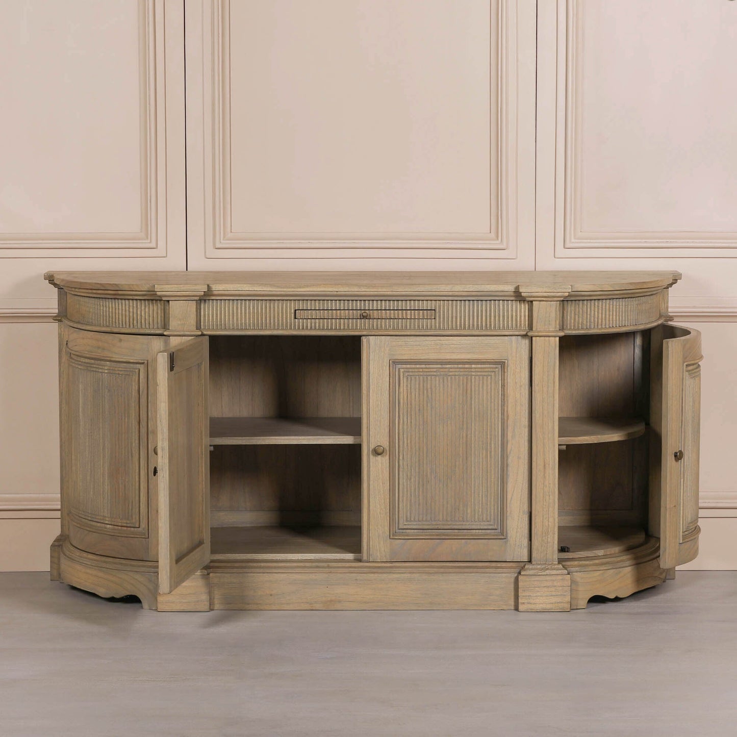 Rustic Wooden Fluted Buffet Sideboard Buffets & Sideboards CasaFenix