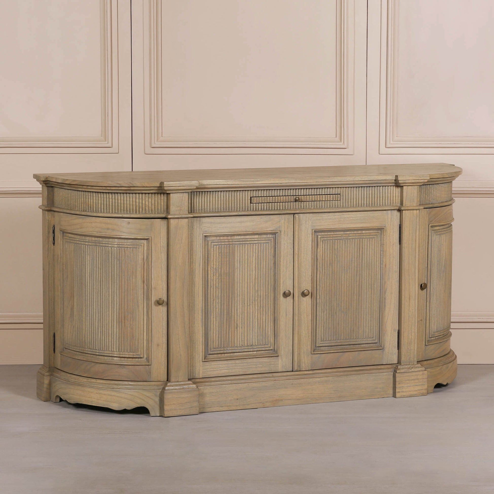 Rustic Wooden Fluted Buffet Sideboard Buffets & Sideboards CasaFenix