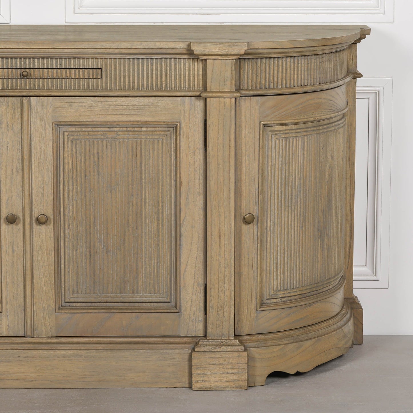 Rustic Wooden Fluted Buffet Sideboard Buffets & Sideboards CasaFenix