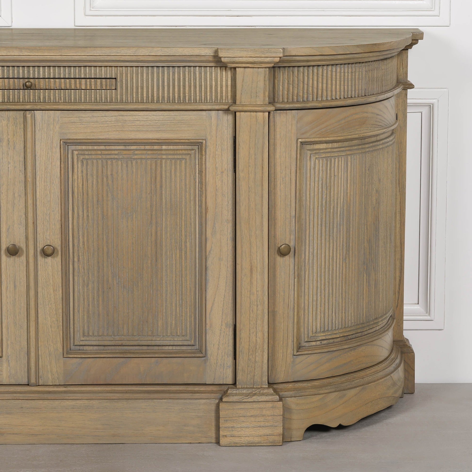 Rustic Wooden Fluted Buffet Sideboard Buffets & Sideboards CasaFenix