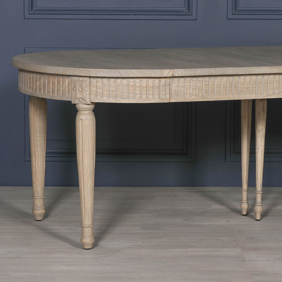 White Cedar Extendable Dining Table 100cm to 199cm Rustic Carved Detail Dining table CasaFenix