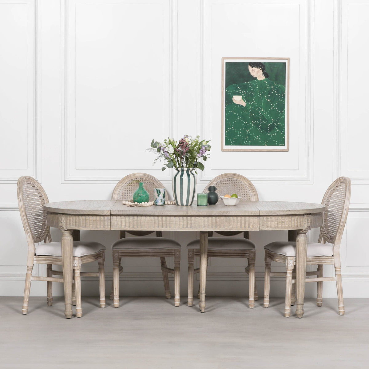 White Cedar Extendable Dining Table 100cm to 199cm Rustic Carved Detail Dining table CasaFenix